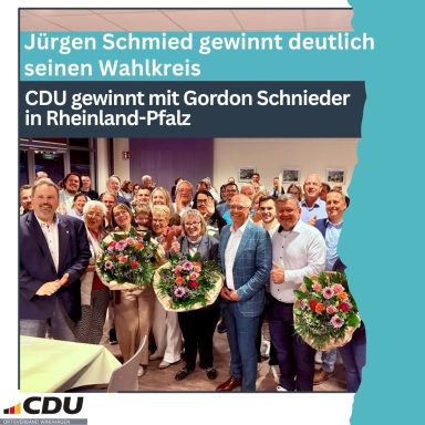 22.03.26: Gratulation an Jürgen Schmied am Abend der Landtagswahl 2026.